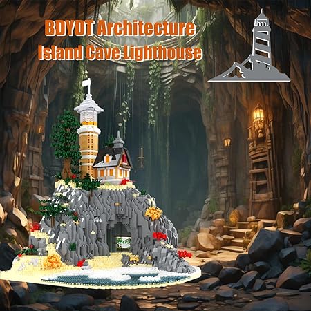 Architecture Island Cave Lighthouse Micro Building Blocks Set - Thumbnail 2