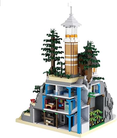 Architecture Island Cave Lighthouse Micro Building Blocks Set - Thumbnail 6
