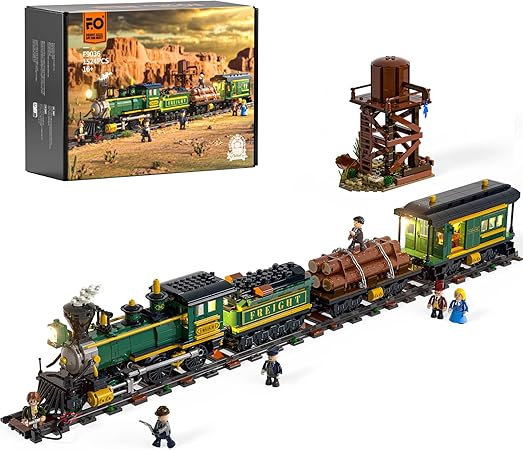 Wild West Freight Train Lighting Building-Bricks Set